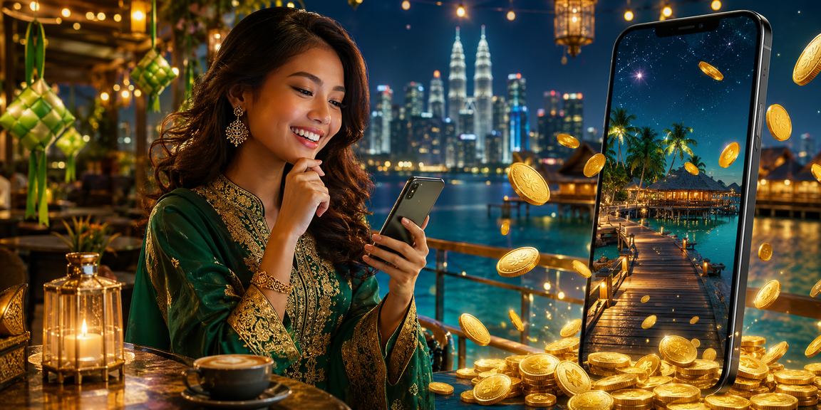 Malaysian iroyal88 user securely registering an account during Hari Raya